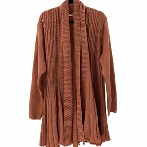 Soft Surroundings Suzzette Sequin Cardigan Large Barbie Pink